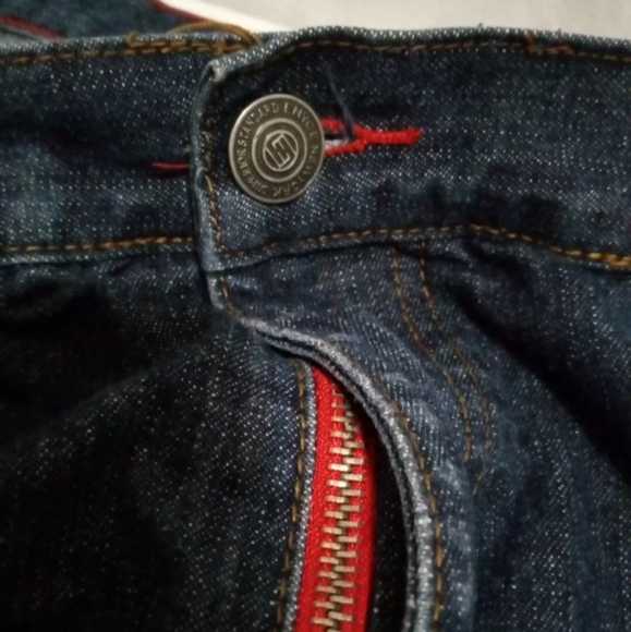 MENS ENYCE 44 34 DENIM JEANS EMBROIDERED Y2K BAGGY WIDE SKATER HIP HOP Grunge  . - Picture 10 of 12